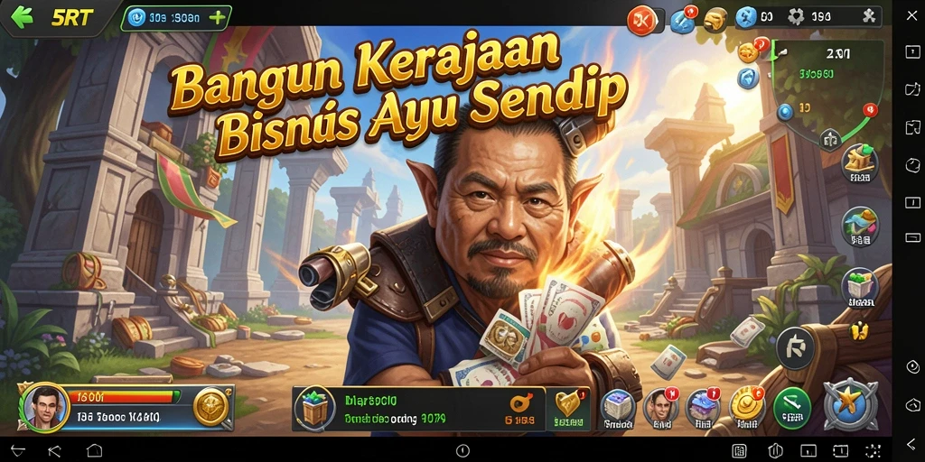 Tampilan gameplay 5RT yang menampilkan pengelolaan bisnis.