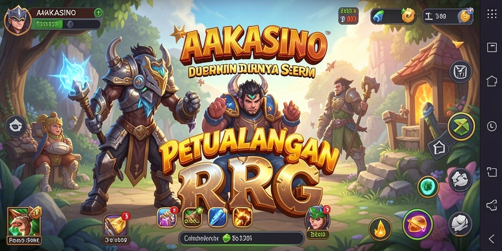 Screenshot AAKASINO menampilkan aksi pertarungan yang mendebarkan dalam dunia RPG.