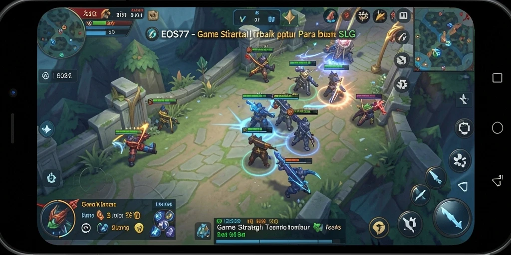 Tampilan gameplay seru dalam EOS77 yang menampilkan taktik pertempuran strategi.