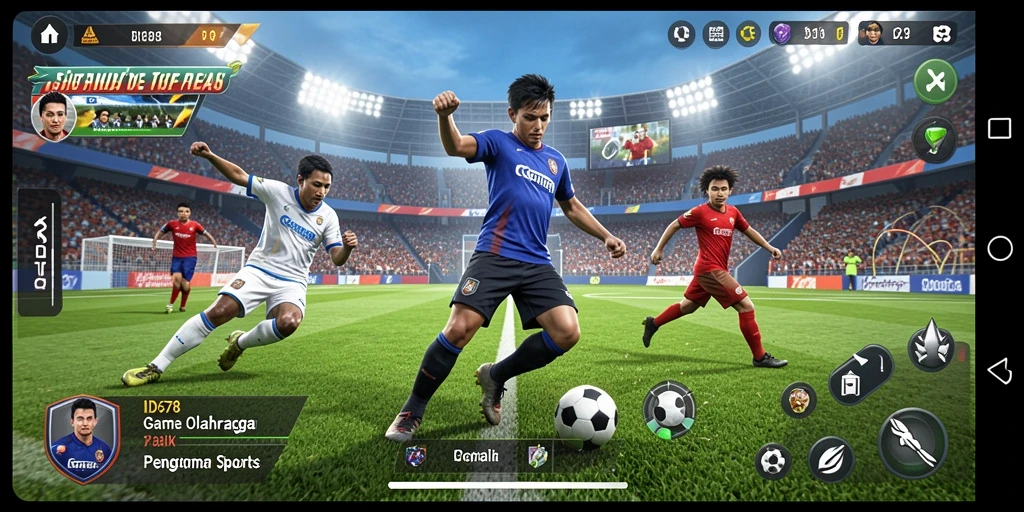 Tampilan gameplay seru dalam ID678 yang menampilkan aksi olahraga.