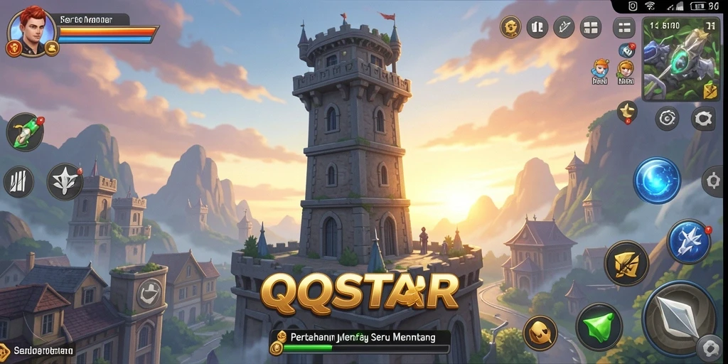 Tampilan gameplay QQSTAR menakjubkan dengan strategi pertahanan yang seru.