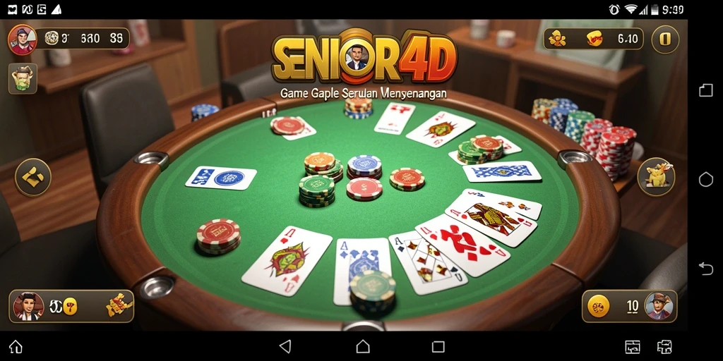 Tampilan gameplay seru permainan Gaple SENIOR4D.