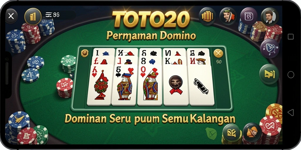 Tampilan gameplay seru TOTO20 dengan berbagai mode permainan Domino.
